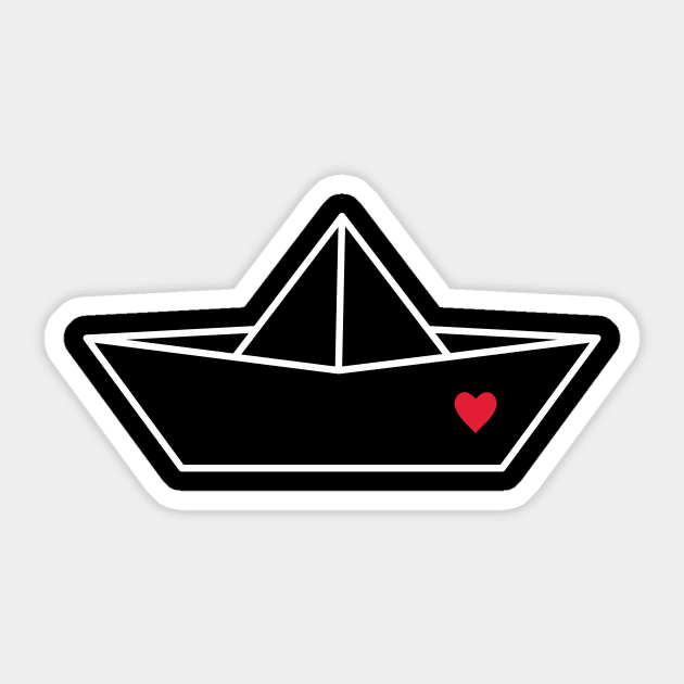 Boat Paper Ship Heart Port Love Gift Sticker by FrauK